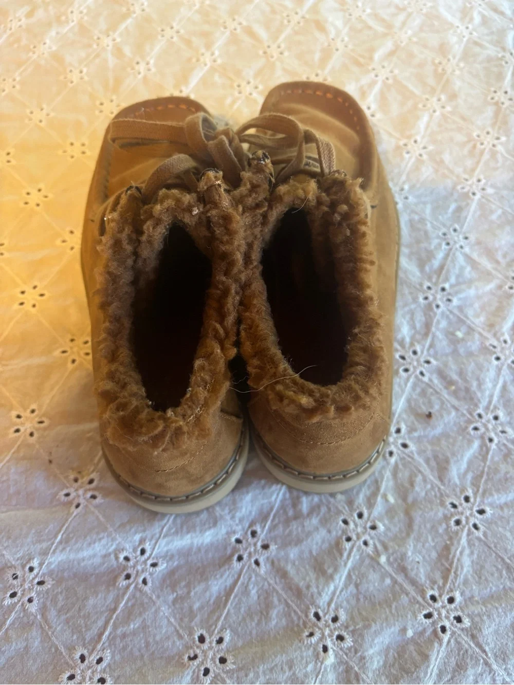 GAP Kids Tan Faux-Suede Fleece-Lined Moccasin Boots